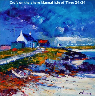 Croft on the shore Mannal Isle of Tiree 24x24  SOLD